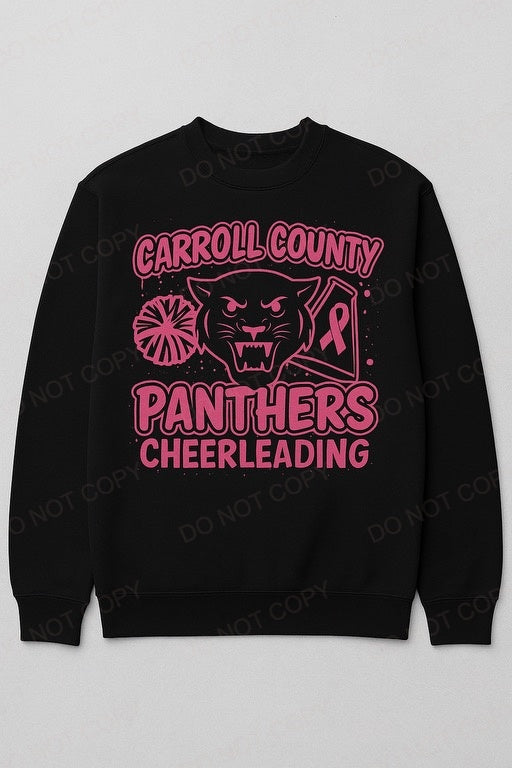 Pink Out Panthers Cheerleading- Black Shirts Only